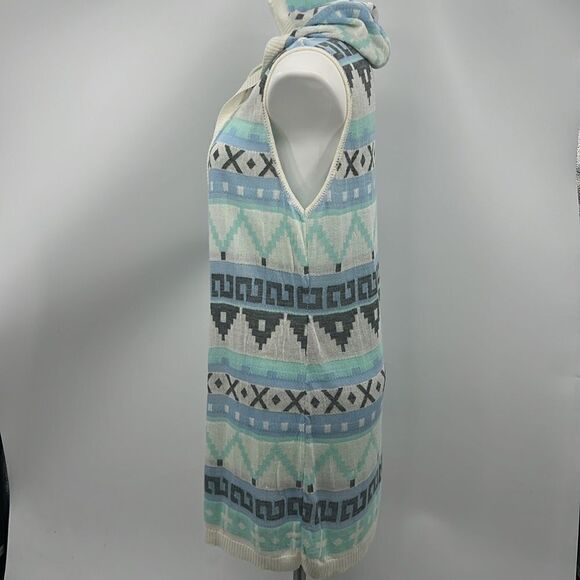 Say What medium native inspired print open cardigan hoodie - Picture 4 of 7